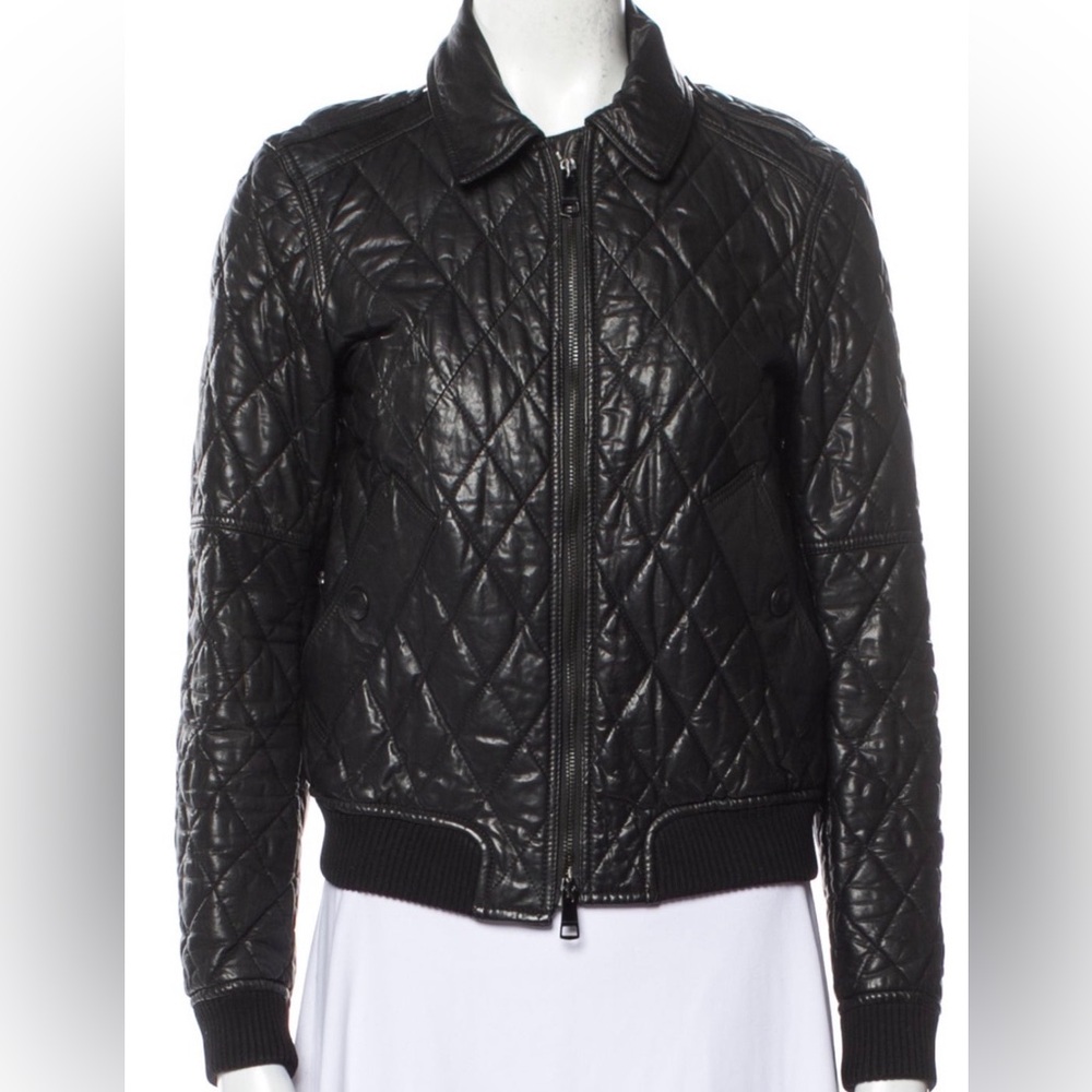 Burberry Brit quilted Leather Jacket size USA 6